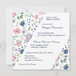 Painted Whimsy Floral Bridal Shower Invitation Kaart