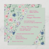 Painted Whimsy Floral Bridal Shower Invitation Kaart (Voorkant / Achterkant)
