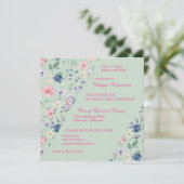 Painted Whimsy Floral Bridal Shower Invitation Kaart (Staand voorkant)