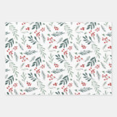 Painted Winter Botanicals Foliage Holiday Inpakpapier Vel (Voorkant 2)