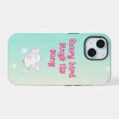 Painted woman and a bird phone case iPhone 15 case (Achterkant horizontaal)