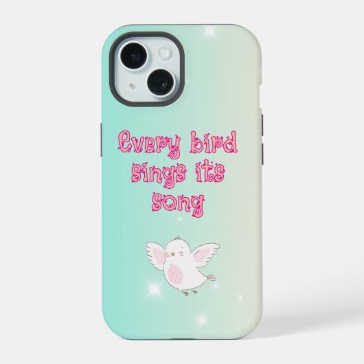 Painted woman and a bird phone case iPhone 15 case (Achterkant)