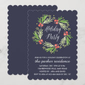 Painted Wreath Holiday Party Uitnodiging (Voorkant / Achterkant)