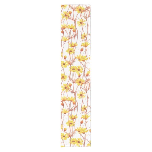 Painted Yellow Daisies Korte Tafelloper (Voorkant)