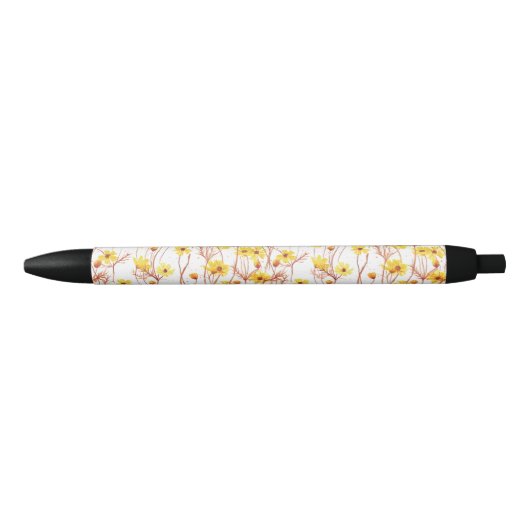 Painted Yellow Daisies Zwarte Inkt Pen (Voorkant)