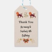 Painted Zodiac Sign Gold Glitter Leo Verjaardag Cadeaulabel (Achterkant)