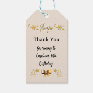 Painted Zodiac Sign Gouden Glitter Schorpioen Verj Cadeaulabel