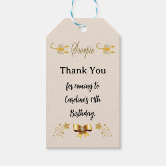 Painted Zodiac Sign Gouden Glitter Schorpioen Verj Cadeaulabel