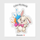 Painter Bunny Sticker - Kleur mijn wereld (Vel)