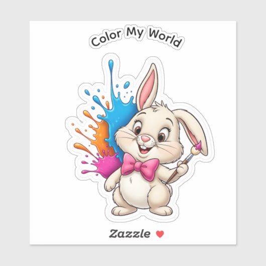 Painter Bunny Sticker - Kleur mijn wereld (Vel)