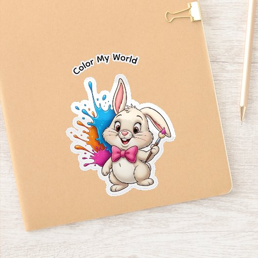 Painter Bunny Sticker - Kleur mijn wereld (Notitieboek)