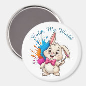 Painter Bunny Sticker - Kleur mijn wereld Magneet (Voorkant / Achterkant)