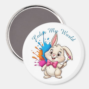 Painter Bunny Sticker - Kleur mijn wereld Magneet