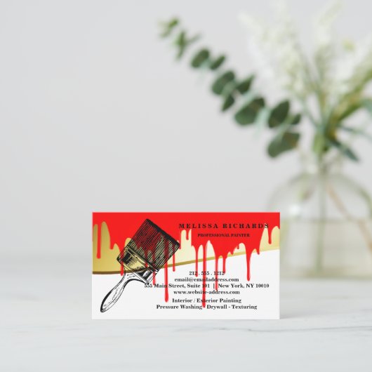 Painter Business Card Visitekaartje (Staand voorkant)