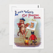 Painter Cat, Louis Wain Briefkaart (Voorkant / Achterkant)