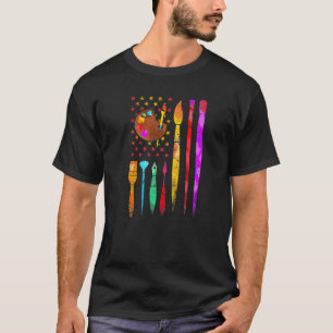Painter Costume Paint Palette Brush Artist America T-shirt