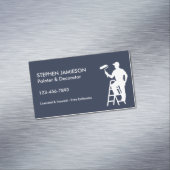 Painter & Decorator Painting Services Blue White Magnetisch Visitekaartje (Voorbeeld)