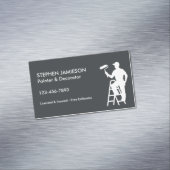 Painter & Decorator Painting Services Grey White Magnetisch Visitekaartje (Voorbeeld)