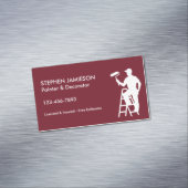 Painter & Decorator Painting Services Red White Magnetisch Visitekaartje (Voorbeeld)