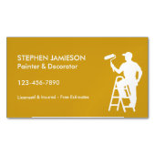 Painter & Decorator Painting Services Yellow White Magnetisch Visitekaartje (Voorkant)