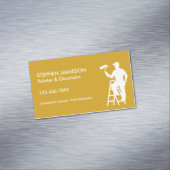 Painter & Decorator Painting Services Yellow White Magnetisch Visitekaartje (Voorbeeld)