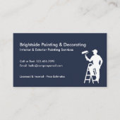 Painter & Decorator Services QR Code Blue White Visitekaartje (Voorkant)