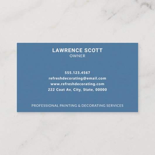 Painter- en decoratorschilderpenseel Modern Blue Visitekaartje (Achterkant)