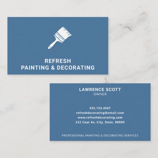 Painter- en decoratorschilderpenseel Modern Blue Visitekaartje (Voorkant / Achterkant)