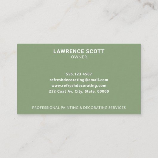 Painter- en decoratorschilderpenseel Moderne Groen Visitekaartje (Achterkant)