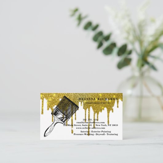Painter Gold Drip Visitekaartje (Staand voorkant)