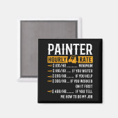Painter Hourly Rate Funny Painter  Magneet (Voorkant / Achterkant)