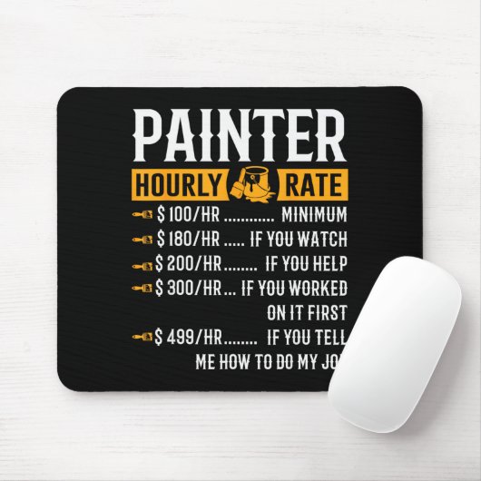 Painter Hourly Rate Funny Painter Muismat (Met muis)