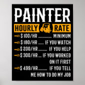 Painter Hourly Rate Funny Painter  Poster (Voorkant)