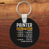 Painter Hourly Rate Funny Painter Sleutelhanger (Voorkant)