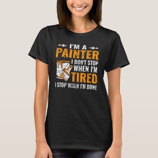 Painter master painter craftsman plasterer paintin t-shirt (Voorkant)