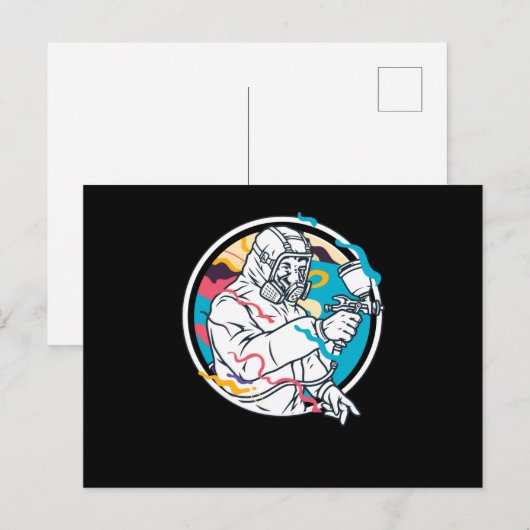 Painter Paint Spray Gun Briefkaart (Voorkant / Achterkant)