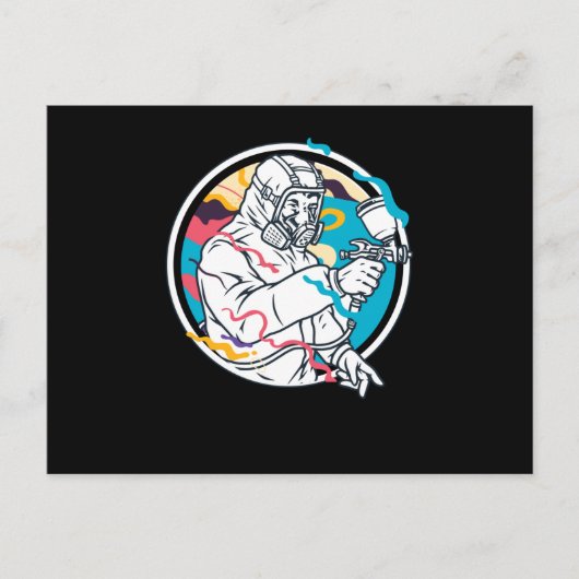 Painter Paint Spray Gun Briefkaart (Voorkant)