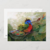Painter Painted Bunting Bird Briefkaart (Voorkant / Achterkant)