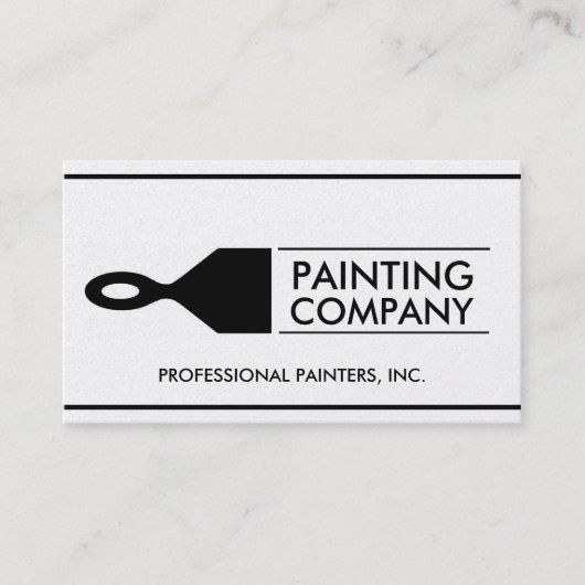 Painter Painting Contractor Paint Brush Gold Paper Visitekaartje (Voorkant)