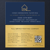 Painter Painting Metallic Gold QR Code Visitekaartje