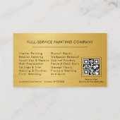 Painter Painting Metallic Gold QR Code Visitekaartje (Achterkant)