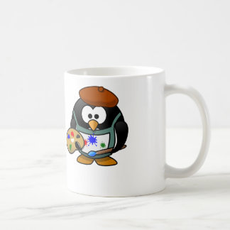 Painter Penguin - White Coffee Mok
