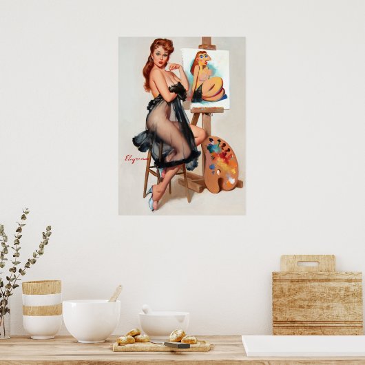 Painter pin-up poster (Keuken)