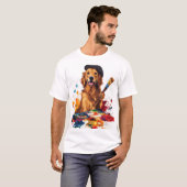 Painter Pup � Artistic Dog with Easel T-shirt (Voorkant volledig)