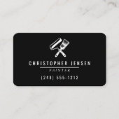 Painter QR Code Black and White Rounded Painting Visitekaartje (Voorkant)