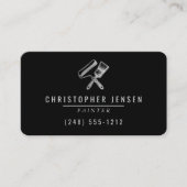 Painter QR Code Black Silver Rounded Painting Visitekaartje (Voorkant)