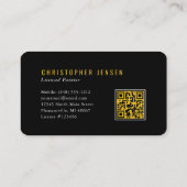 Painter QR Code Black Yellow Rounded Painting Visitekaartje (Achterkant)