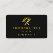 Painter QR Code Bold Black Yellow Rounded Painting Visitekaartje (Voorkant)