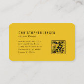 Painter QR Code Bold Black Yellow Rounded Painting Visitekaartje (Achterkant)