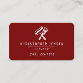 Painter QR Code Burgundy Red Rounded Painting Visitekaartje (Voorkant)